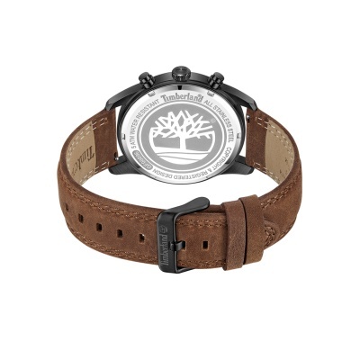 Relógio Timberland com caixa preta e bracelete castanha
