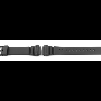 Cinta ou alça preta com fivela e orifícios para ajuste