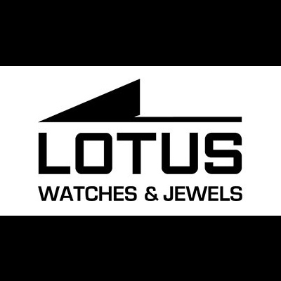 Logótipo da marca LOTUS com o texto WATCHES & JEWELS em fundo branco