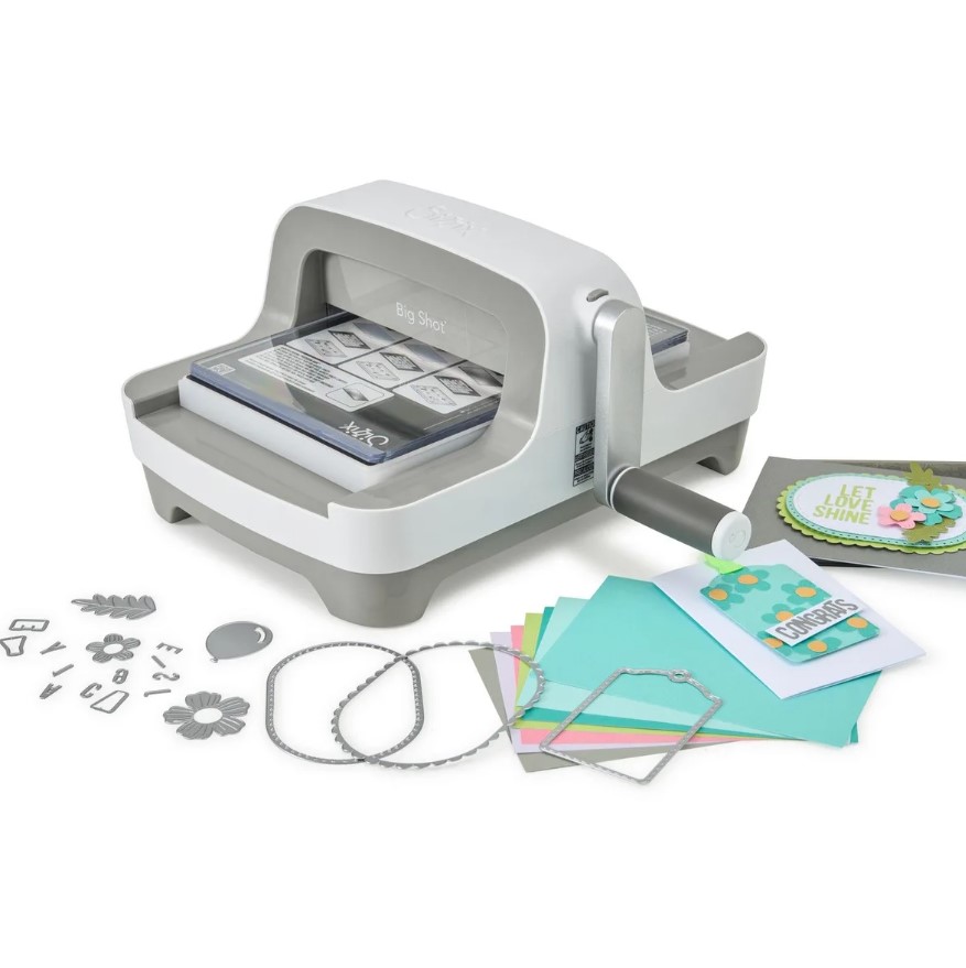 Big Shot Machine A5 Starter Kit Máquina de corte e gravação manual Big Shot com acessórios de papel e metálicos para artesanato