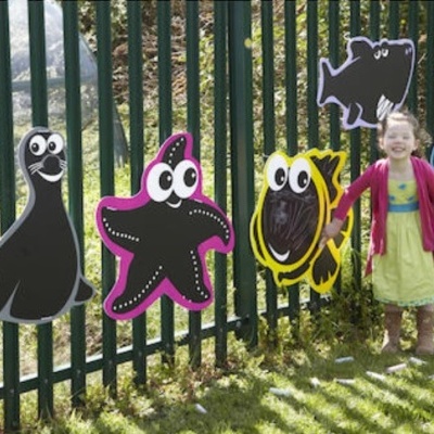 Conjunto de Quadros - Mark Making Chalkboard Reef