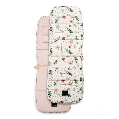 Almofadas acolchoadas para carrinho de bebé com padrão floral e rosa liso