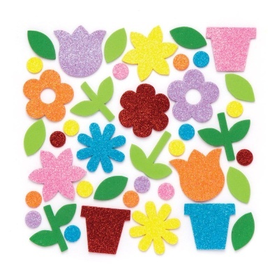 Flower Garden Glitter Foam Stickers - Pack de 150
