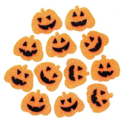 Pack de 100 Pumpkin Glitter Foam Stickers