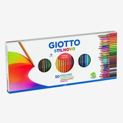 Caixa 50 lápis cor longos Giotto Stilnovo