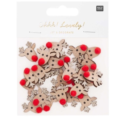 Mini formas de renas de Natal - 24 peças