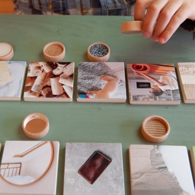 Jogo tátil de associação com imagens reais Jogo tátil de associação com imagens reais