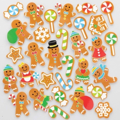 Pack 200 Stickers EVA Gingerbread