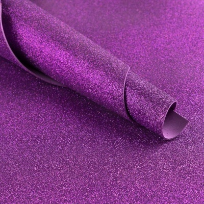 Rolo de papel autocolante roxo glitterado