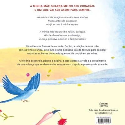 Página de livro com texto em português e ilustração de pássaros coloridos em fundo claro.