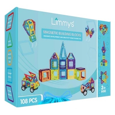 Limmys Magnetic Building Blocks 108 Peças