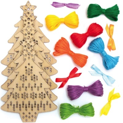 Kit Ponto de Cruz Árvore de Natal - Pack de 5