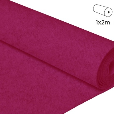Rolo de feltro sintético cor vinho, 1x2 metros, 2 mm