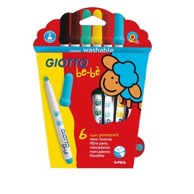 Caixa 6 Marcadores Feltro Jumbo Giotto Be- Be