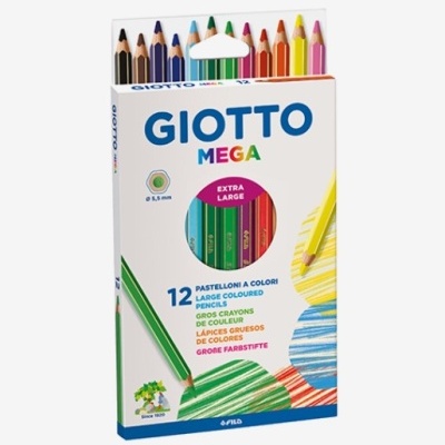 Caixa 12 lápis cor Jumbo Giotto Mega