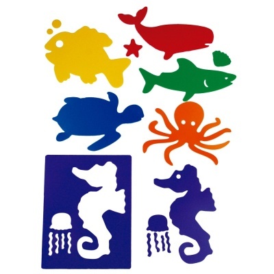 Stencil Translúcido Animais do mar