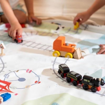 Trainmap/Bears Toy Storage Bag