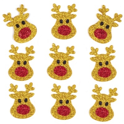 Pack 100 Reindeer Glitter Stickers