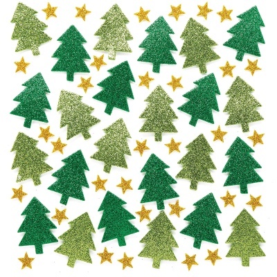 Pack 100 Tree Glitter Stickers