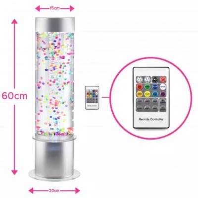 Tubo sensorial de bolhas com bolas 60