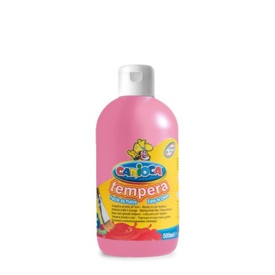 Frasco de tinta guache rosa CARIOCA tempera 500ml