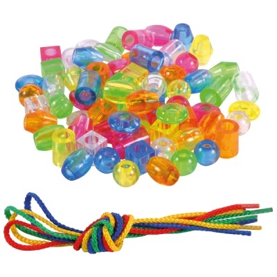 Contas de enfiar translúcidas - conjunto 70 peças