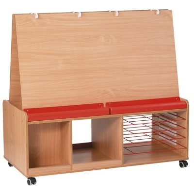 Cavalete móvel com rodas para 4 crianças