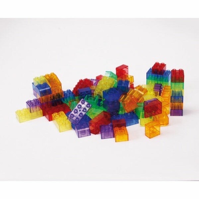 Conjunto de blocos de encaixe translúcidos