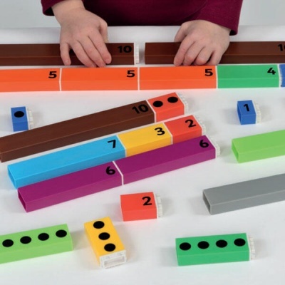 Conjunto Cuisenaire conetável  128 Peças