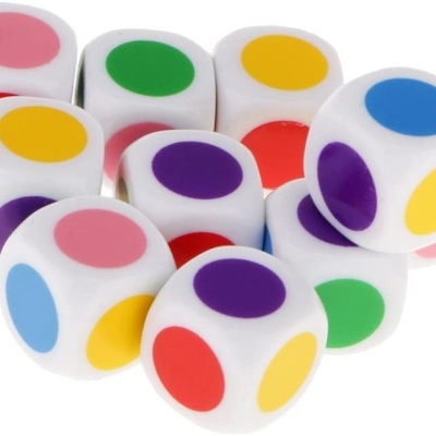 Dados de cor em acrílico