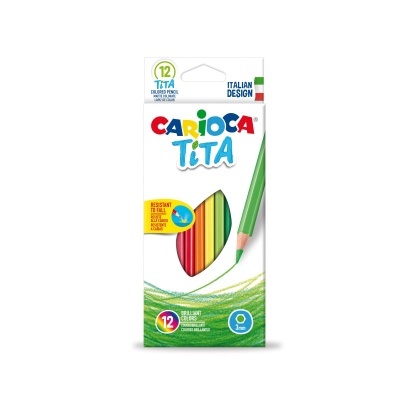 Caixa 12 lápis cor longos Carioca Tita