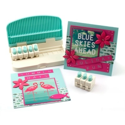 Carimbos de plástico com cartões decorativos coloridos