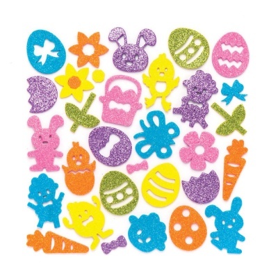 Easter Glitter Foam Stickers - Pack de 100
