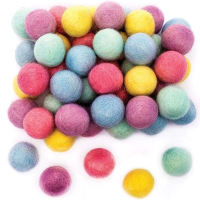 Pastel Felt Balls - Pack de 50