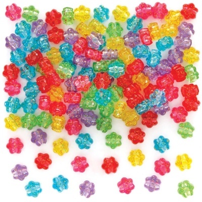 Glitter Flower Beads - Pack de 300