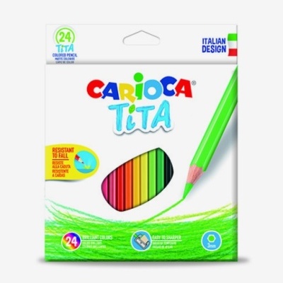 Caixa 24 lápis cor longos Carioca Tita