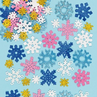 Glitter Foam Snowflake Stickers