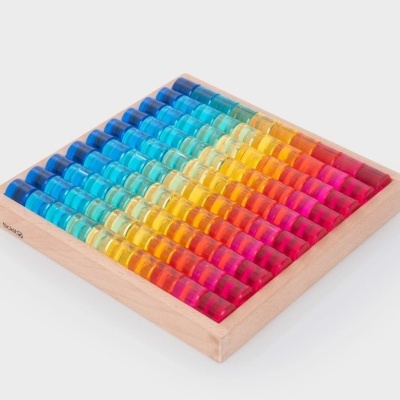 Bandeja Espelho com Gemas circulares