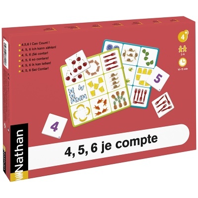 Caixa de jogo educativo 4, 5, 6 je compte da Nathan com cartas ilustradas coloridas