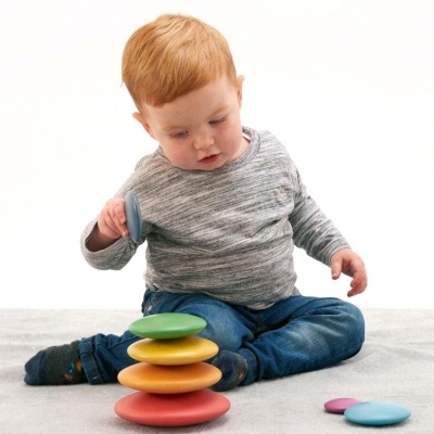 Botões de Madeira do Arco-Íris