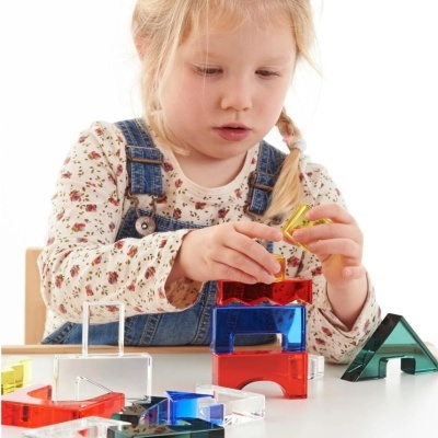 Conjunto de blocos cristal coloridos