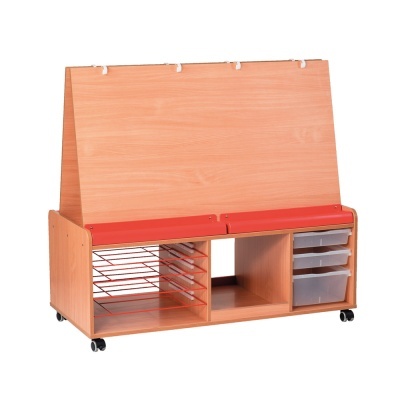 Cavalete móvel com rodas para 4 crianças