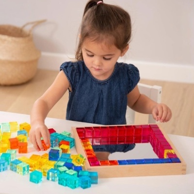 Bandeja Espelho com Gemas quadradas