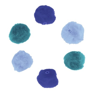 Pack 50 Pompons com tubo em três tons - várias cores