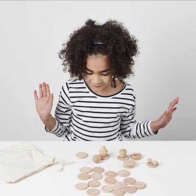 Conjunto Táctil de Tesouros de Madeira