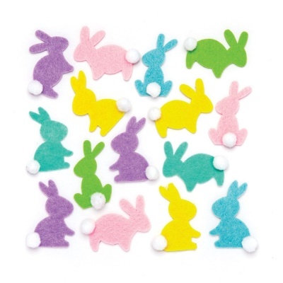 Bunny Pom Pom Felt Stickers - Pack de 60