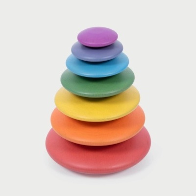 Botões de Madeira do Arco-Íris