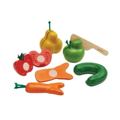 Frutos e vegetais com velcro