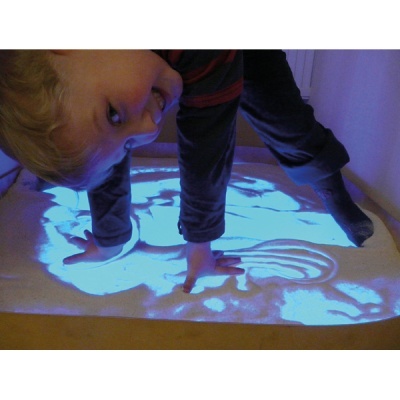 Caixa de luz e areia luminosa