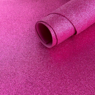 Rolo de papel glitter rosa